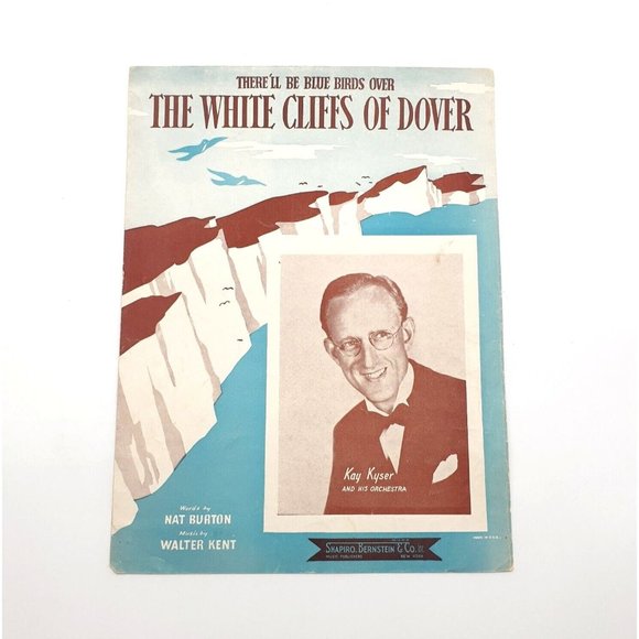 The White Cliffs Of Dover 1941 Vintage Sheet Music Piano Kay Kyser Burton Kent - Picture 1 of 4